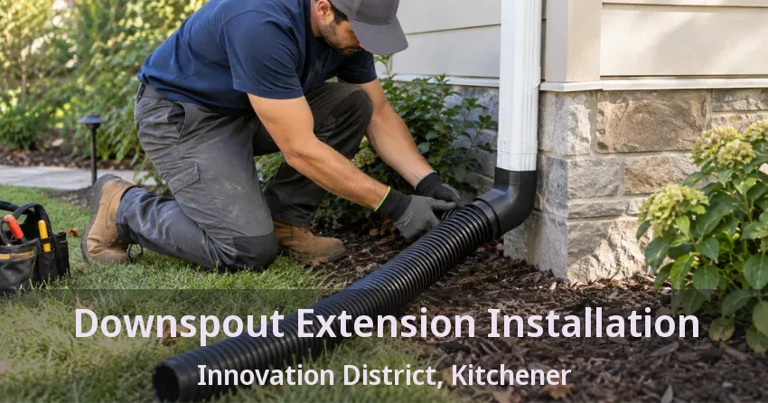 Downspout Extension Installation Innovation District, Kitchener - ON
