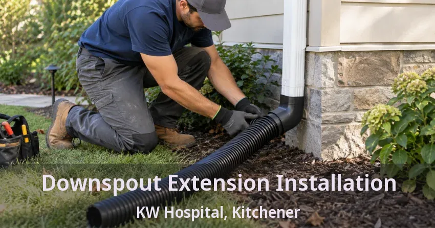 Downspout Extension Installation KW Hospital, Kitchener - ON